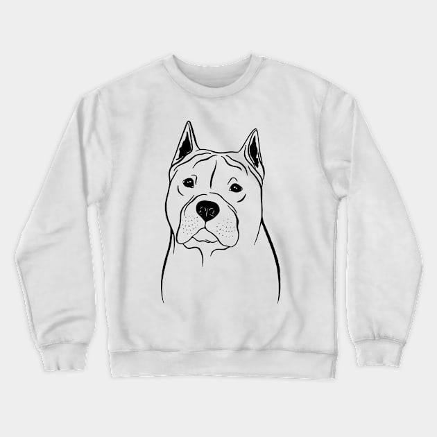 American Staffordshire Terrier (Black and White) Crewneck Sweatshirt by illucalliart